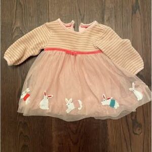 Baby Boden Pink Bunny Dress 0-3